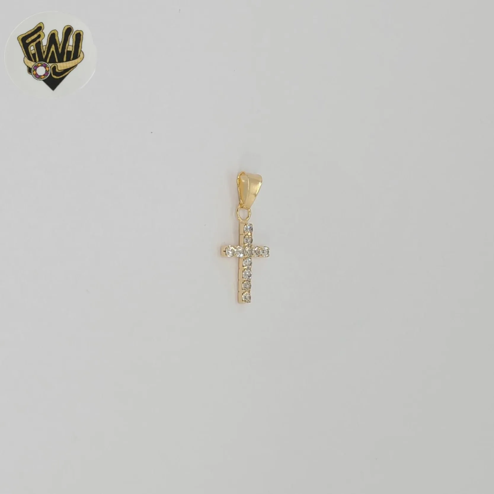 (1-2196-2) Gold Laminate - Zircon Cross Pendants  - BGF