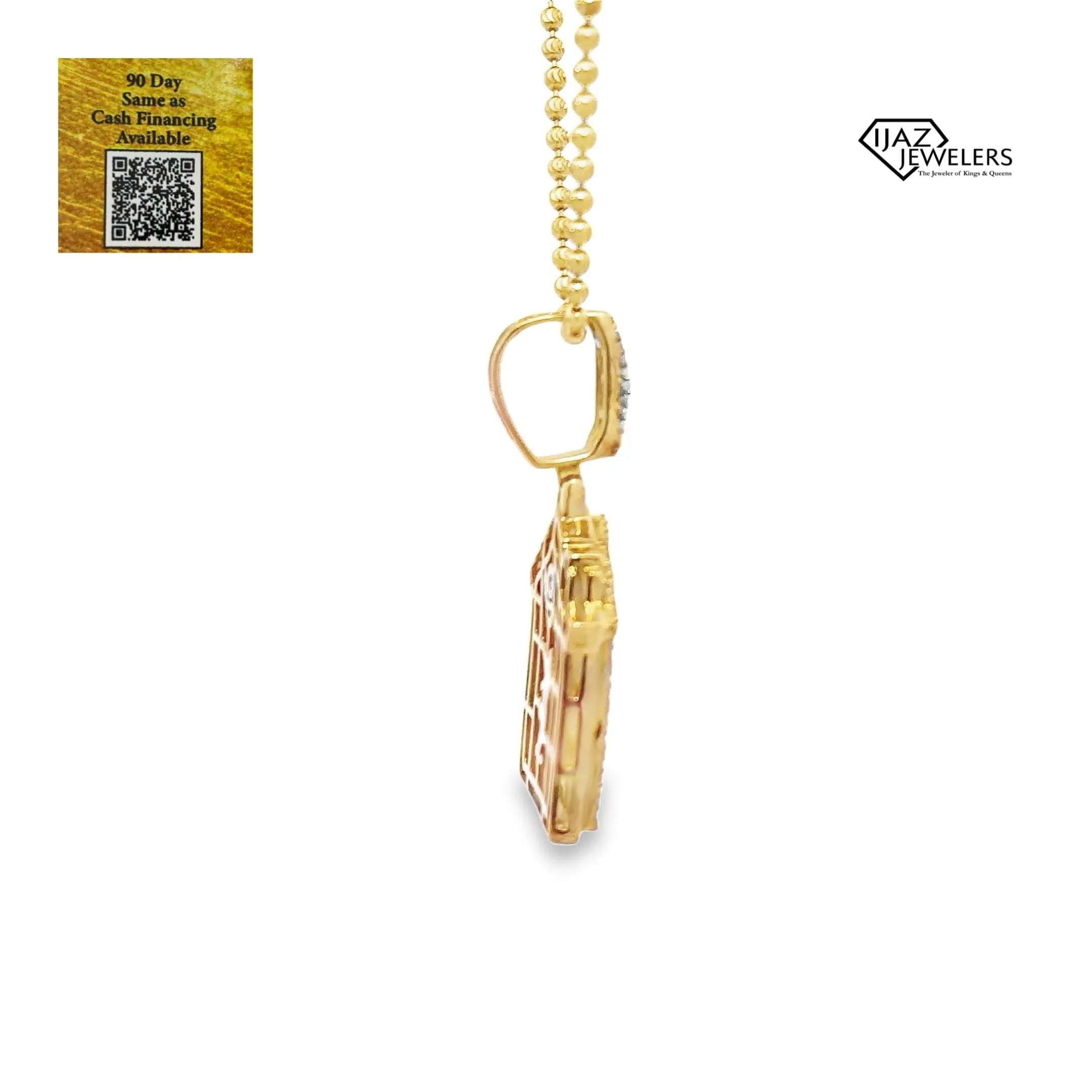 10K Gold 1.25 CTW Diamond Trap House Charm With UV Enamel