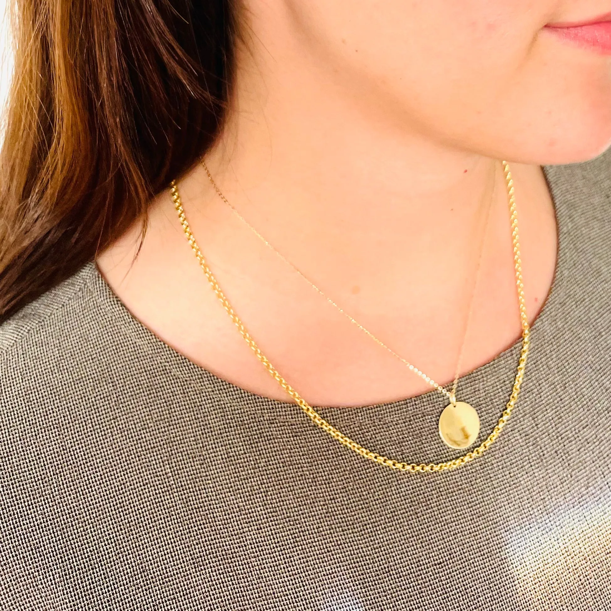 10K Natasha Gold Disc Necklace