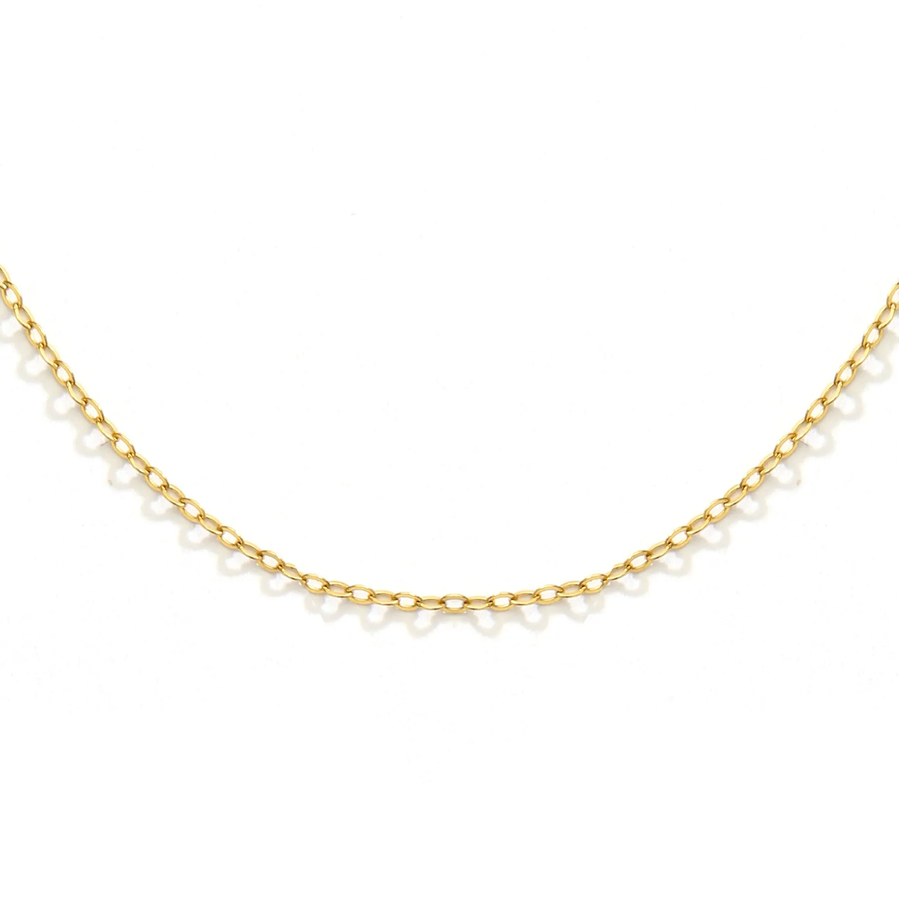 1.3MM FLAT CABLE CHAIN 20 NECKLACE - 3 Colors