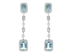 1.40CT AQUA/.32CT DIA EARRING