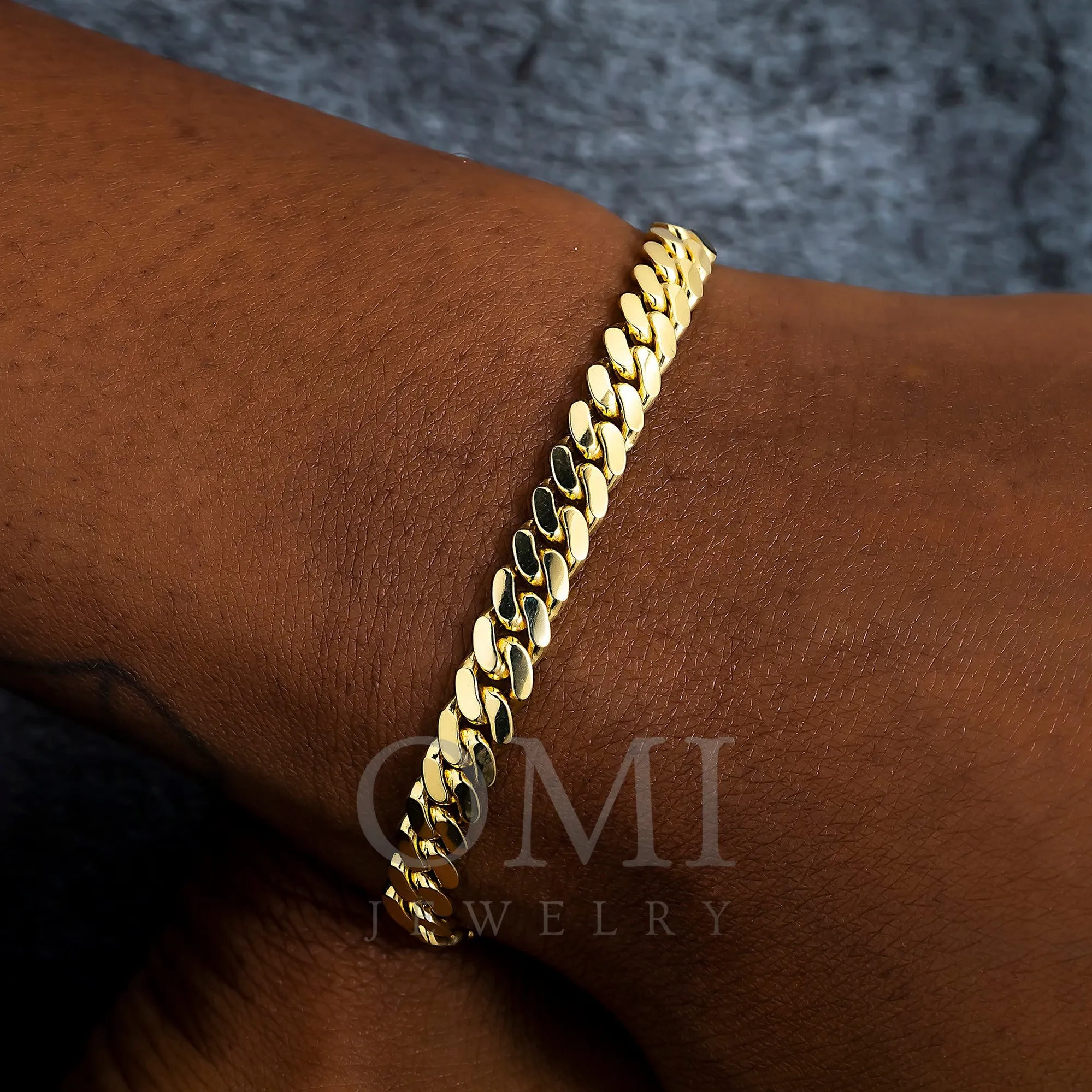 14K GOLD 6MM SOLID MIAMI CUBAN LINK BRACELET