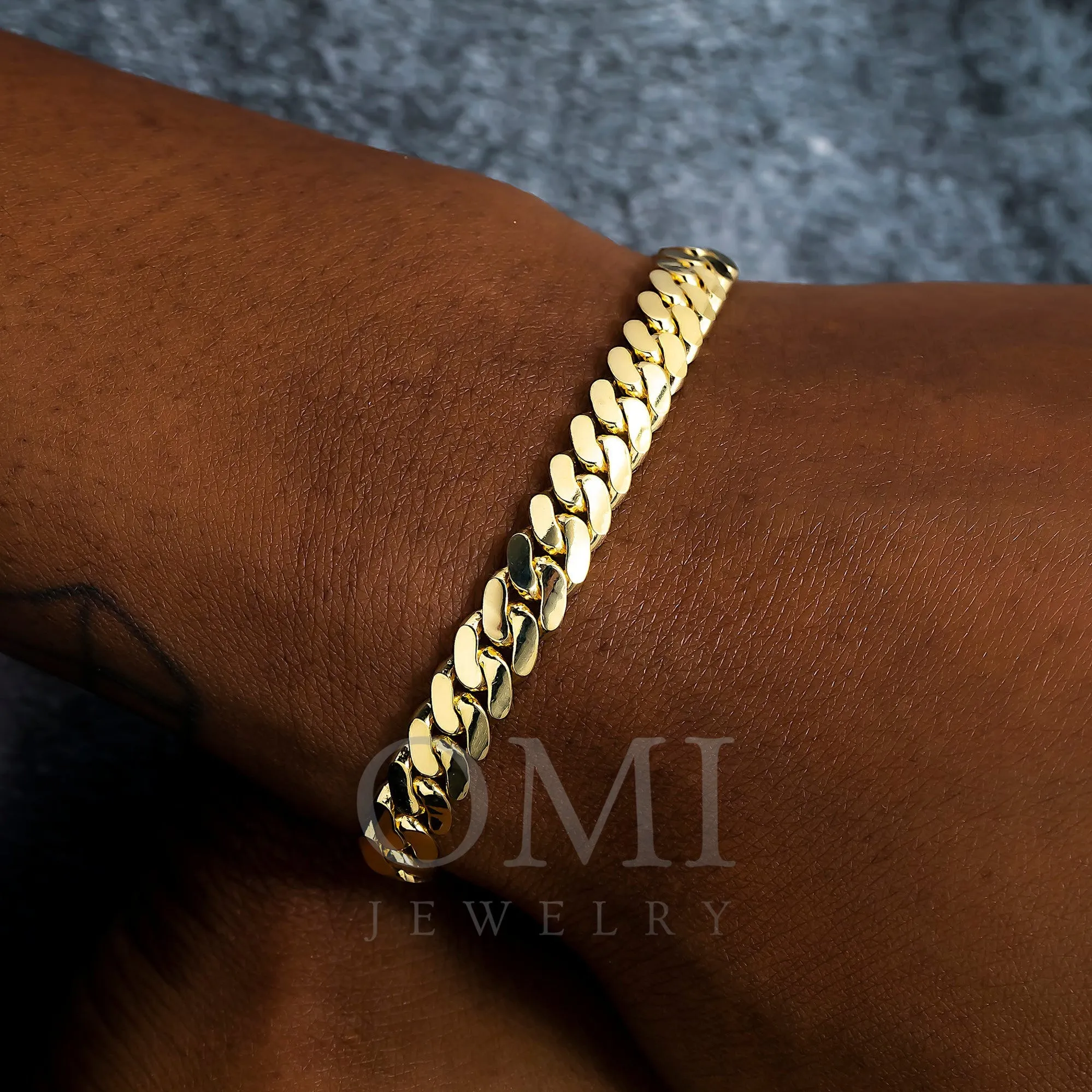 14K GOLD 7MM SOLID MIAMI CUBAN LINK BRACELET