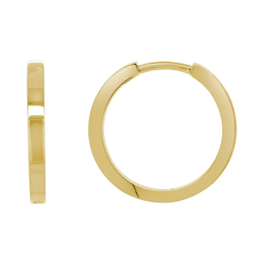 14k Gold Square Edge Hoop Earrings