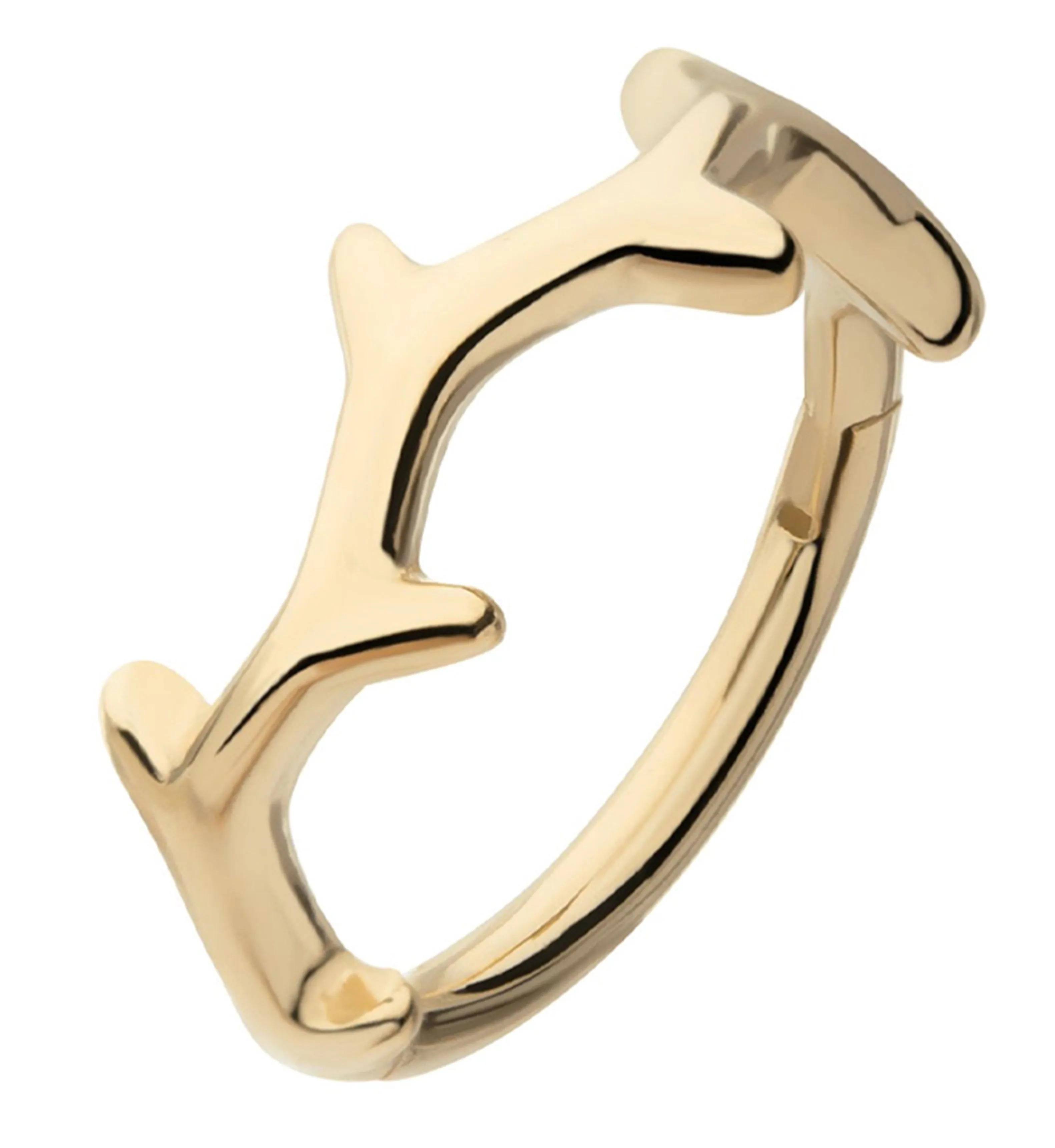 14kt Gold Thorn Hinged Segment Ring