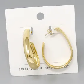 18K Gold Filled Teardrop Shape Hoop Earrings