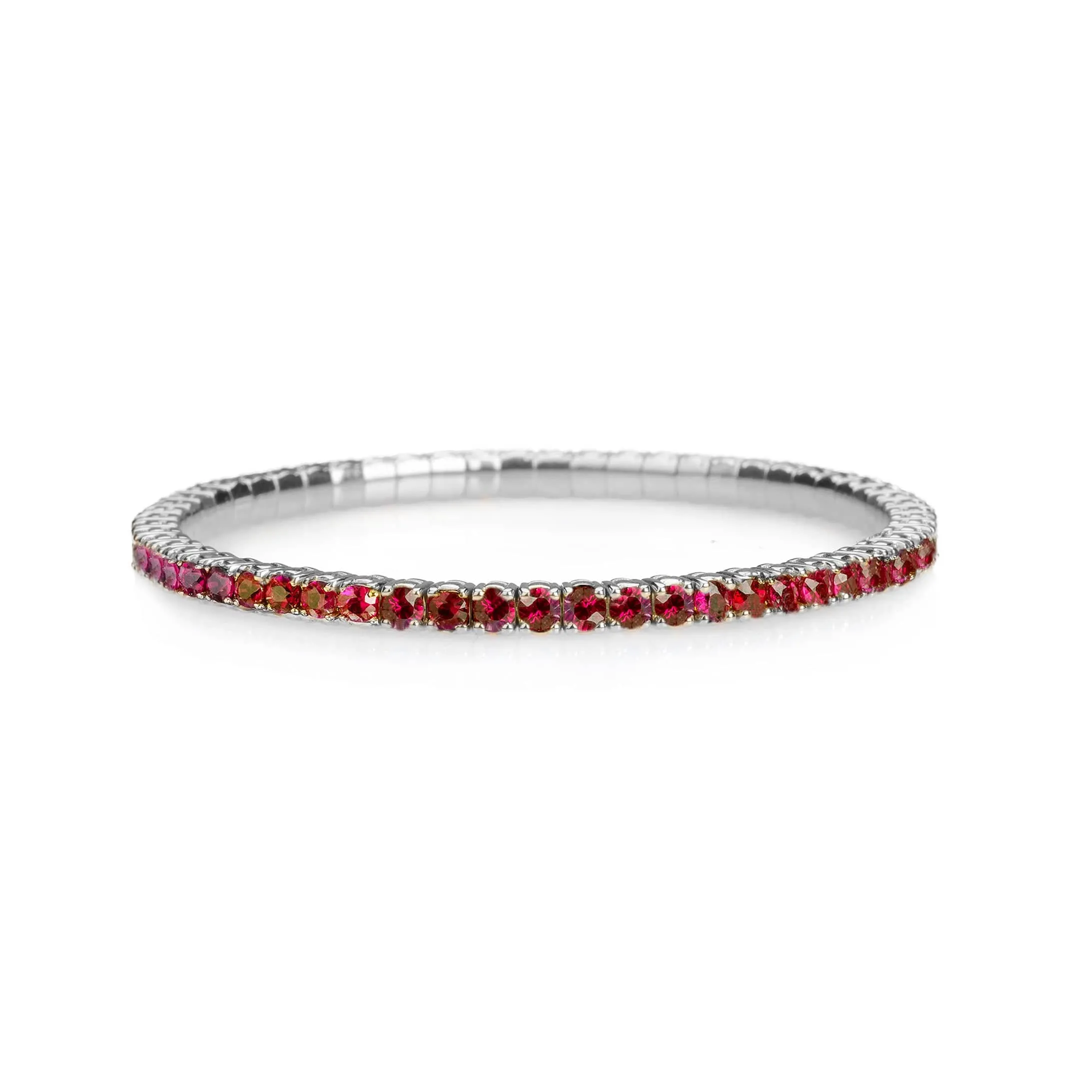 18K Gold Stretch & Stack Ruby Tennis Bracelet, 2.25-8.58 Carats