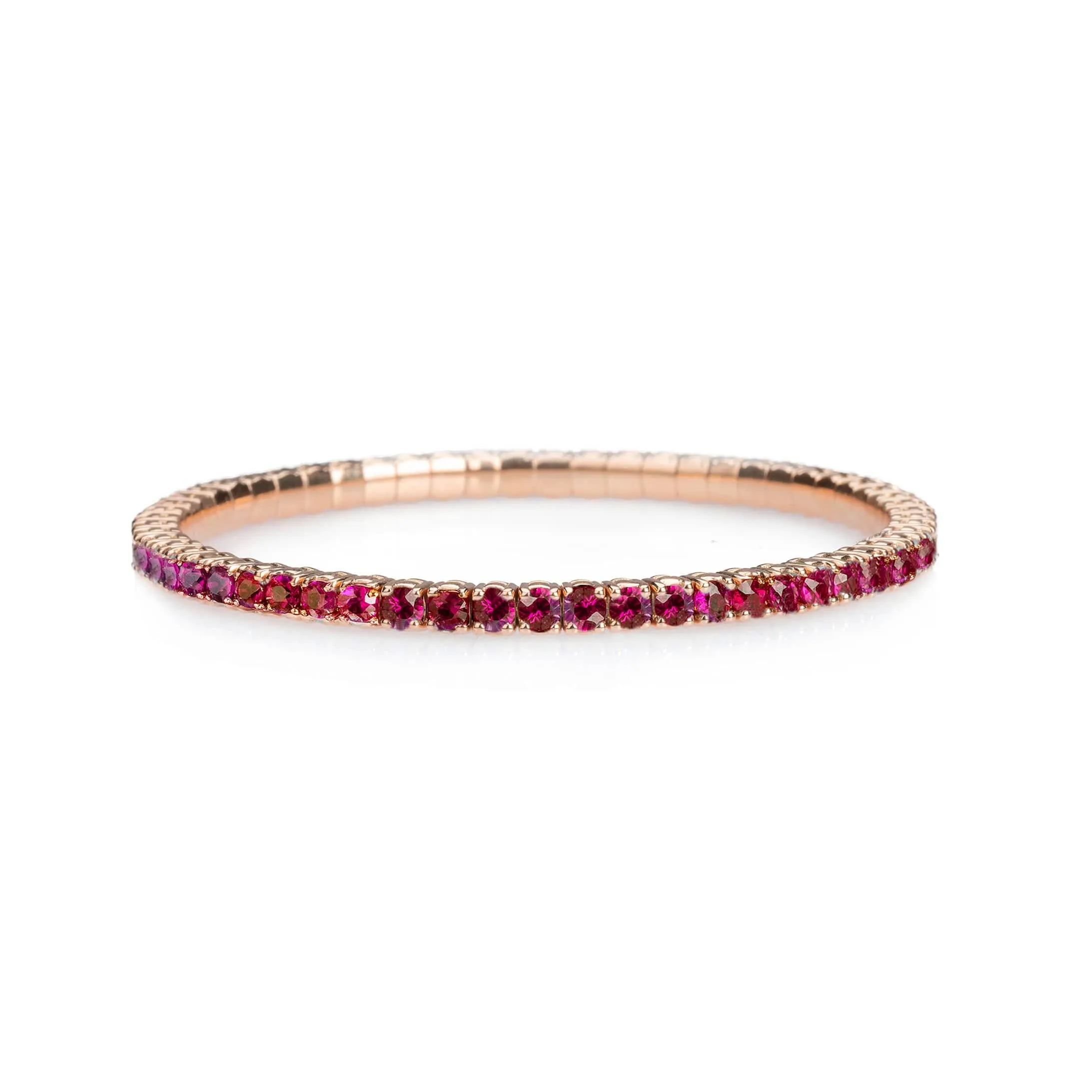 18K Gold Stretch & Stack Ruby Tennis Bracelet, 2.25-8.58 Carats