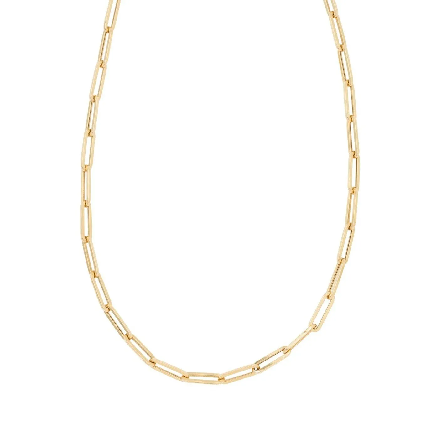 18K Large Hollow Staple Link Chain