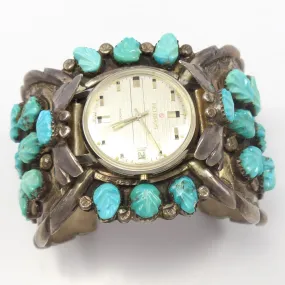 1960s Turquoise Watch Cuff