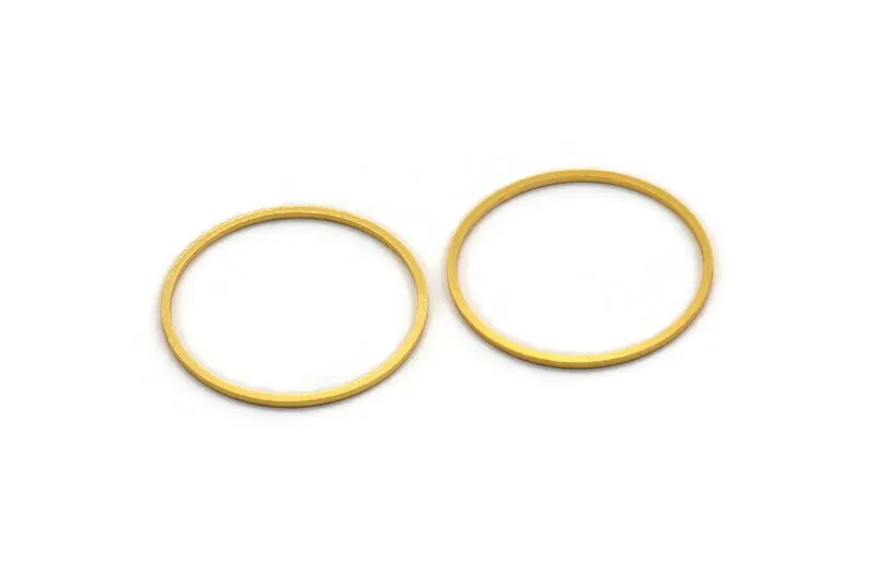 33mm Circle Connectors - 6 Gold Plated Brass Circle Connectors (33x1.2x1mm) A6160