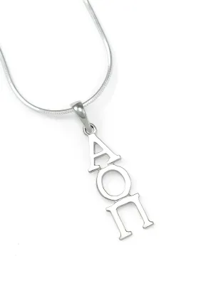 Alpha Omicron Pi Sterling Silver Lavaliere Pendant