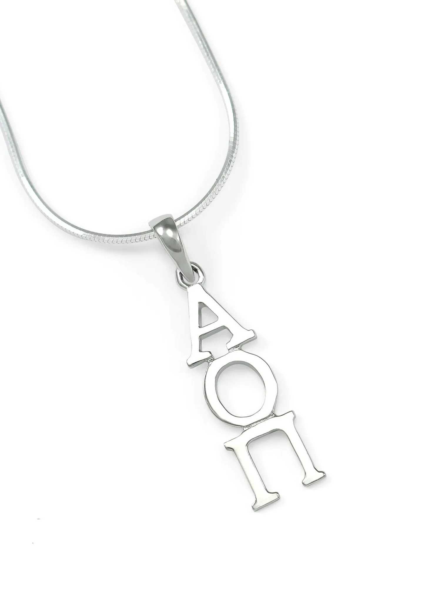 Alpha Omicron Pi Sterling Silver Lavaliere Pendant