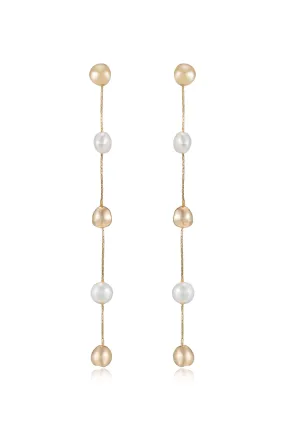 Alternating Freshwater Pearl Drop Earrings