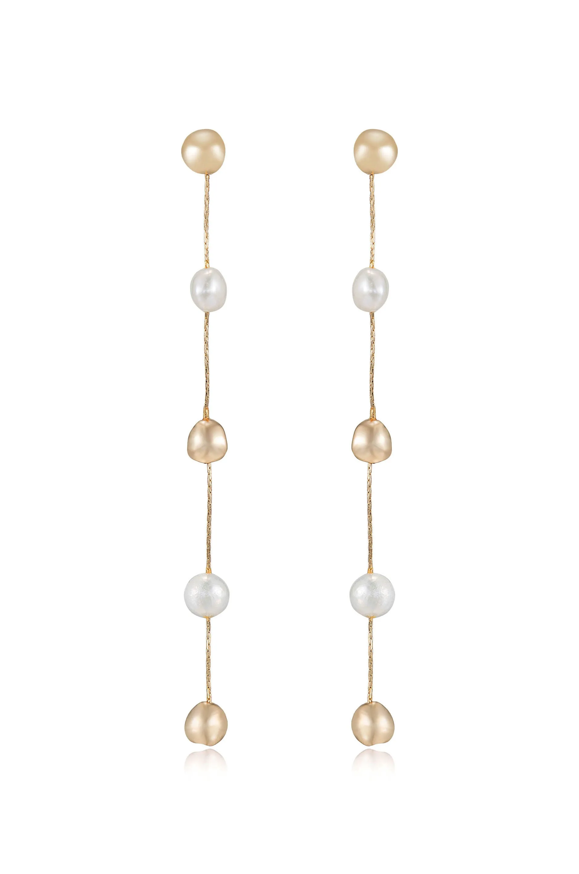 Alternating Freshwater Pearl Drop Earrings