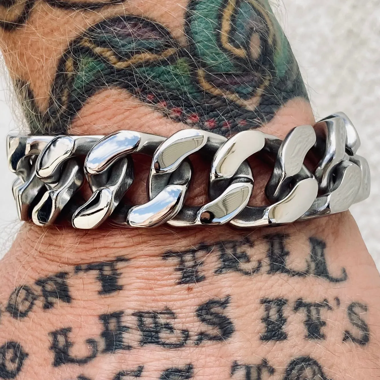 Bagger Bracelet - EASY BIKER - FTW Polished - 3/4 wide - B118