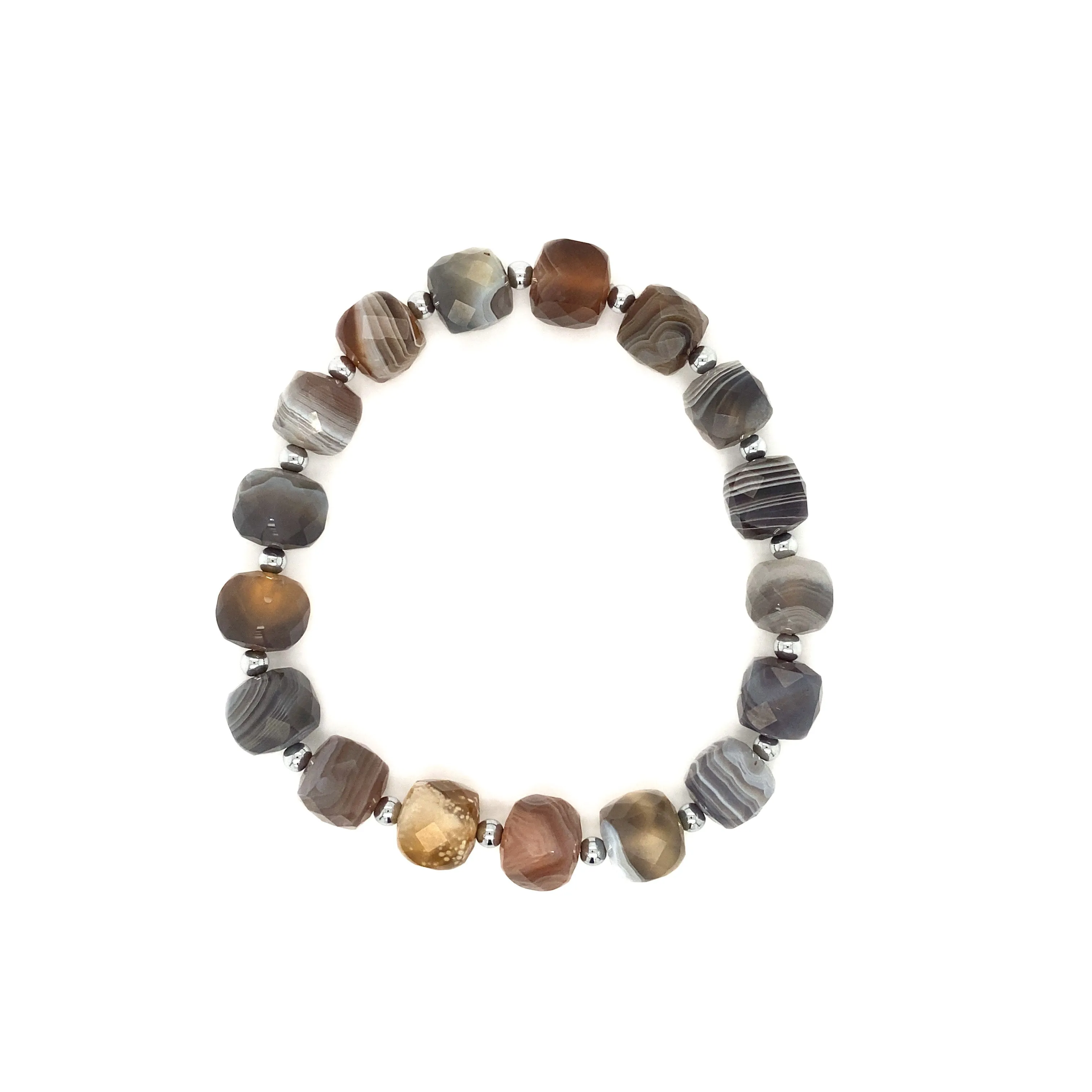 Beaded Gemstone and Hematite Stretch Bracelet