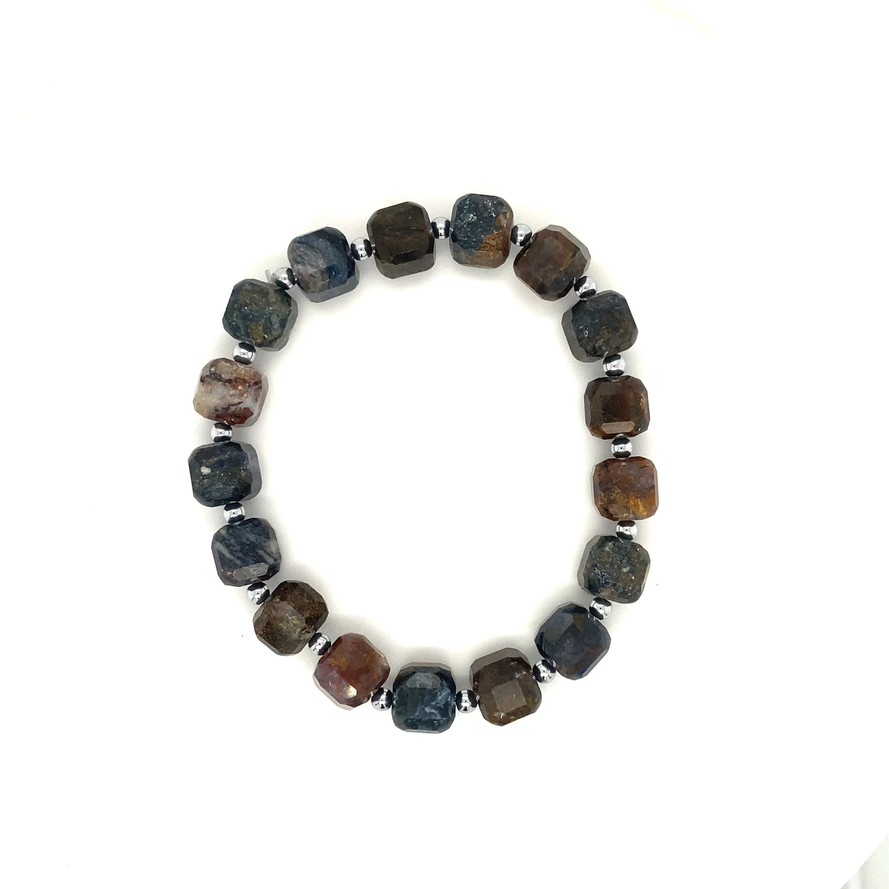 Beaded Gemstone and Hematite Stretch Bracelet