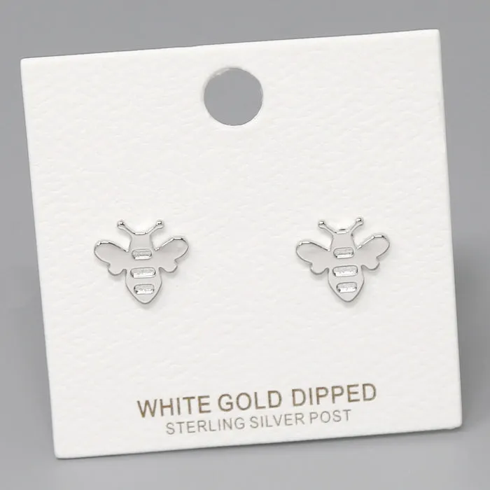 Bee Gold Dipped Stud Earrings