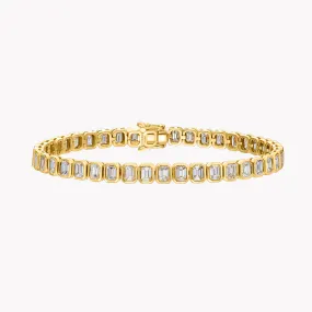 Bezeled Emerald Cut Tennis Bracelet