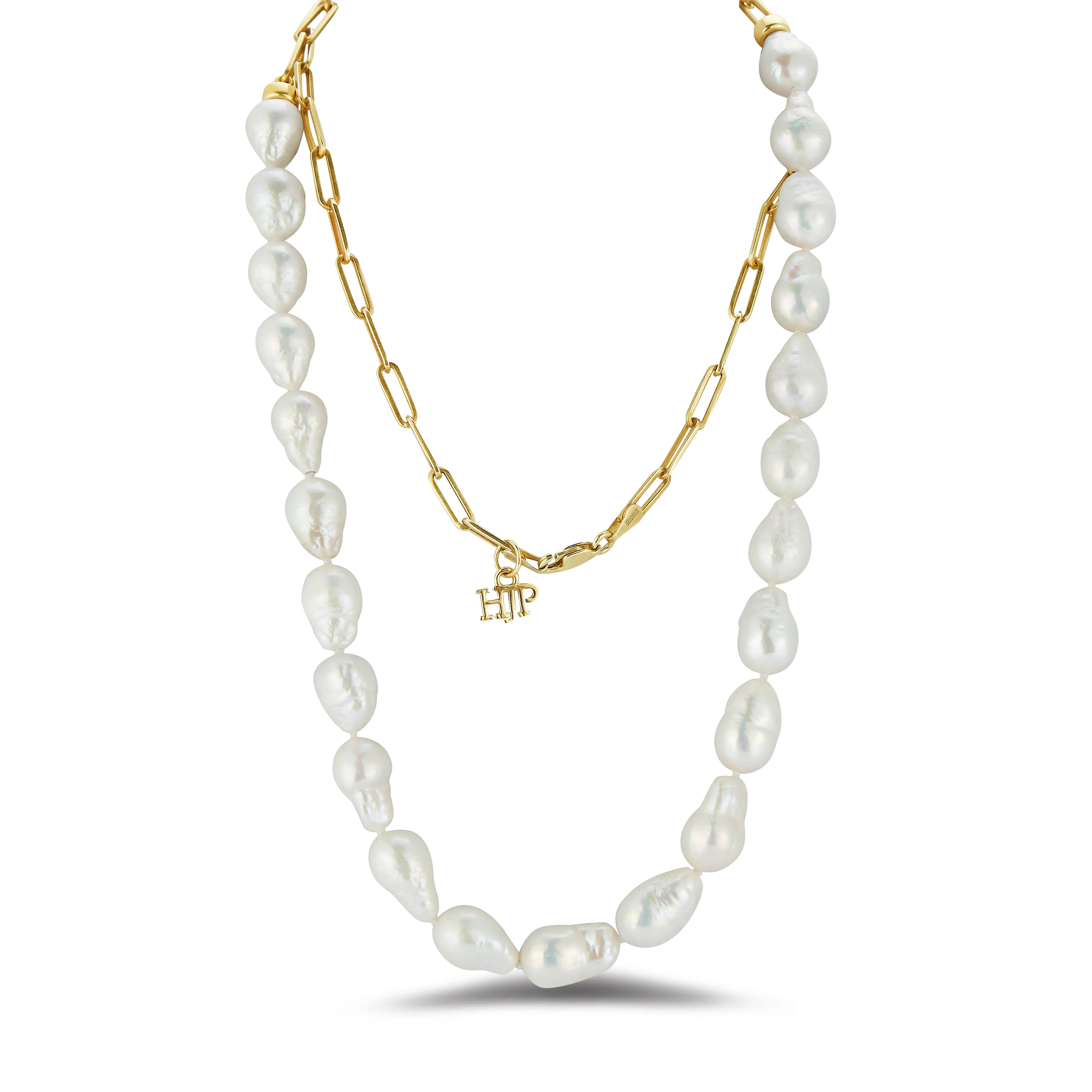 Blossom baroque pearl and chain convertable necklace