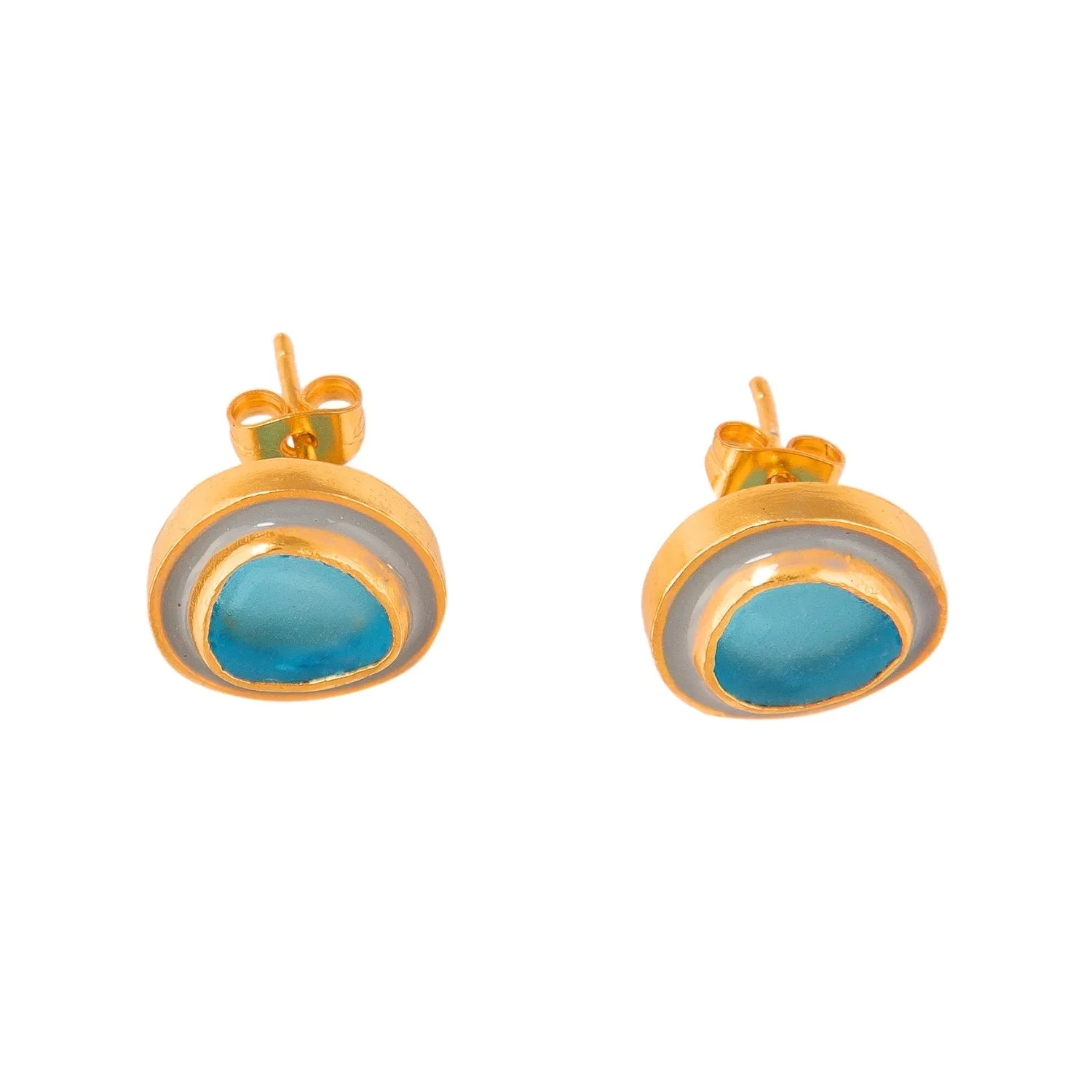 Blue Me Away Stud Earrings