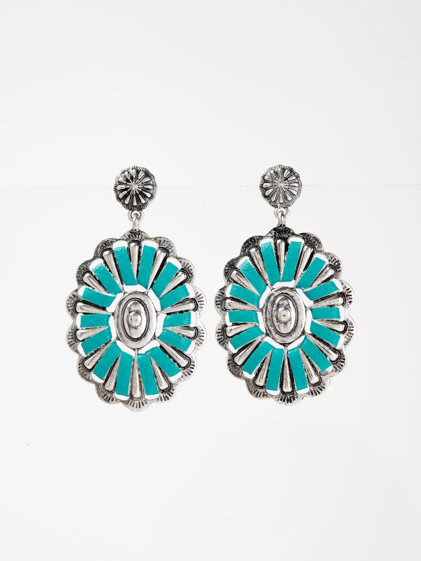 Bowie Western Wrapped Concho Drop Earrings