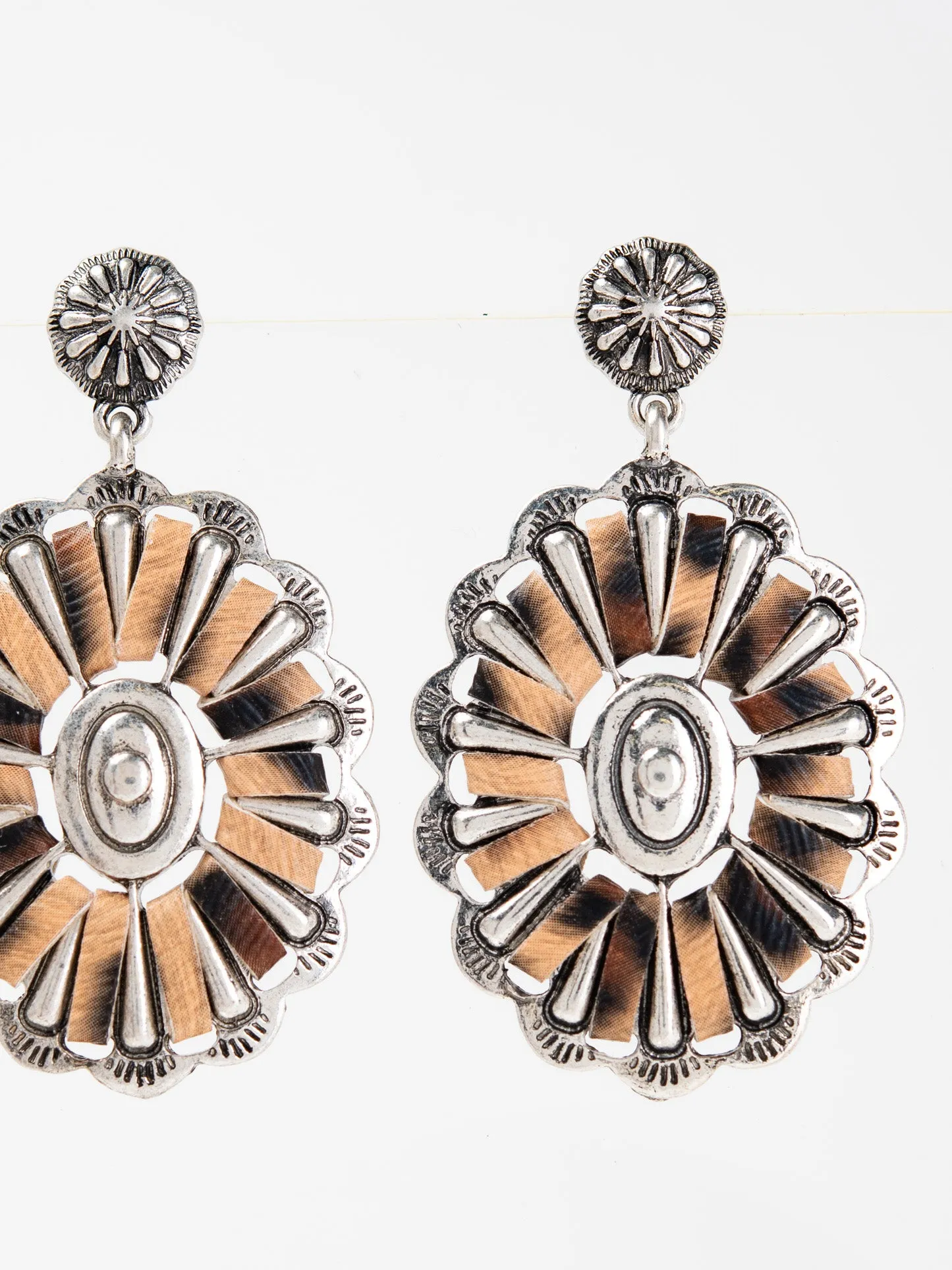 Bowie Western Wrapped Concho Drop Earrings