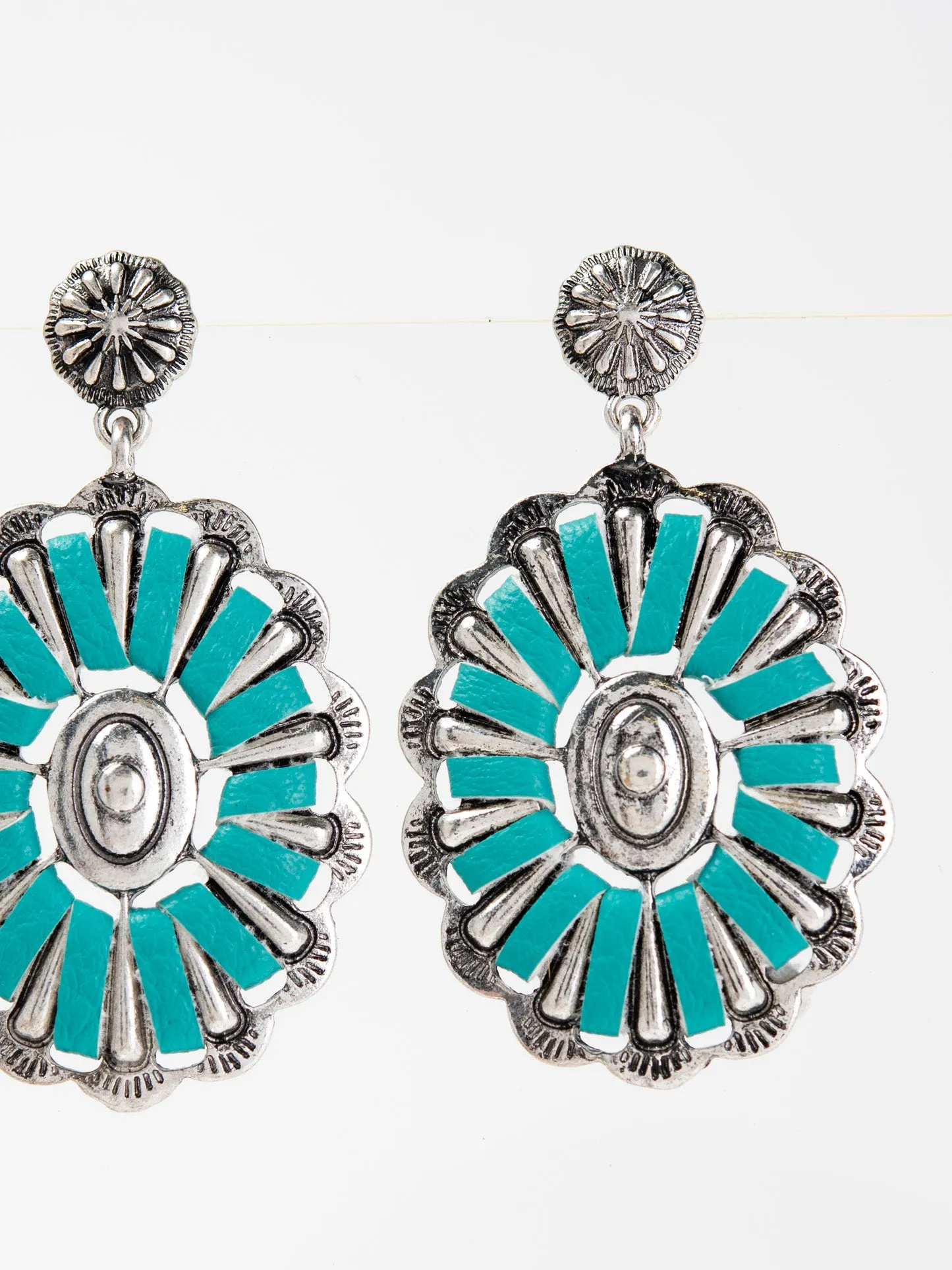 Bowie Western Wrapped Concho Drop Earrings