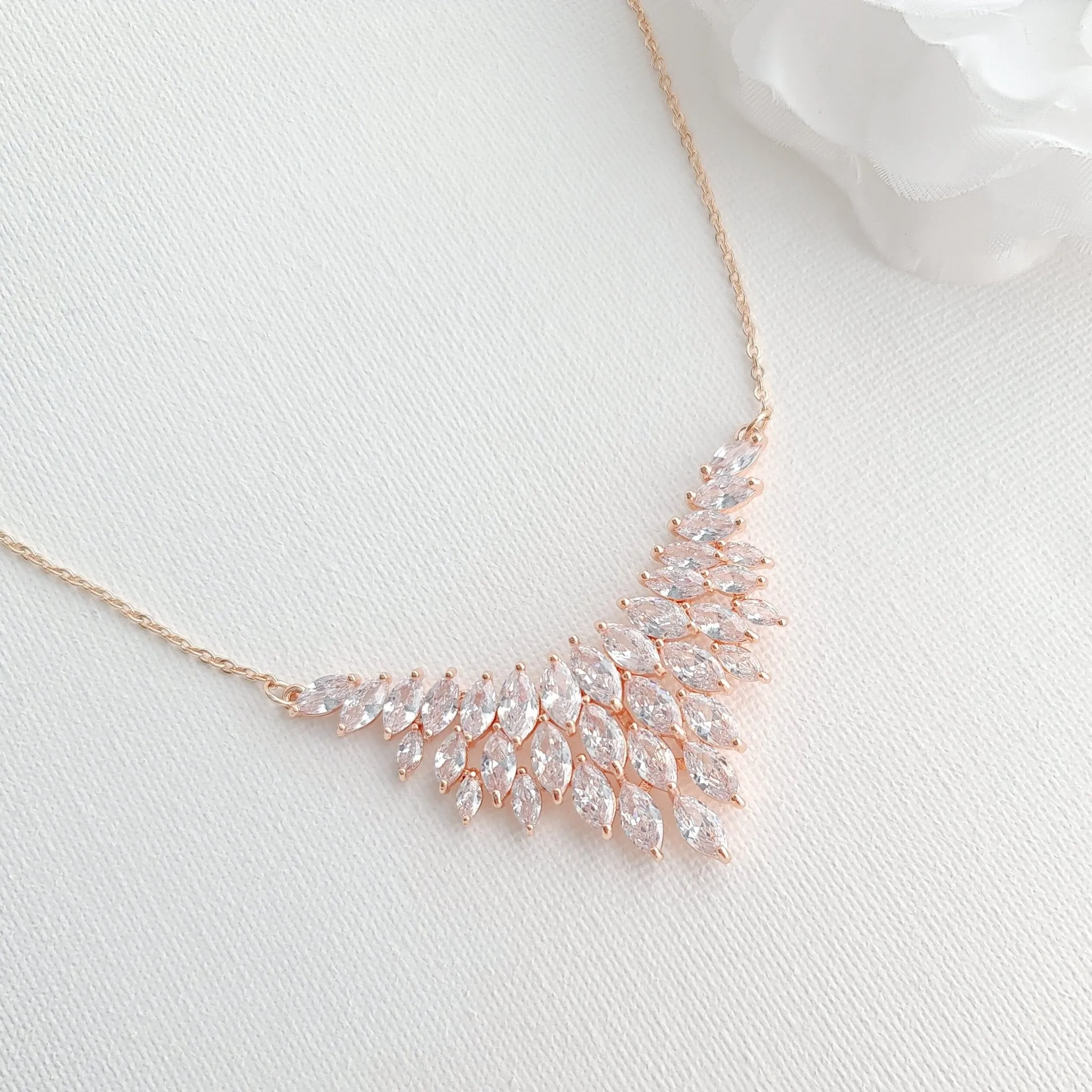 Bridal Gold Leaf Necklace-Belle