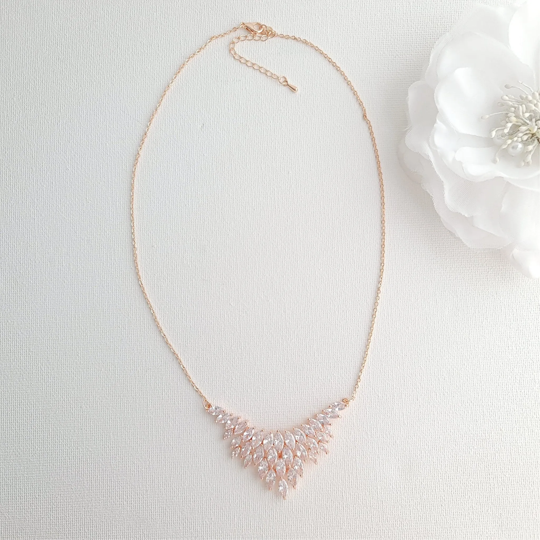 Bridal Gold Leaf Necklace-Belle