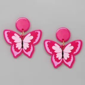 Butterfly Acetate Drop Earrings