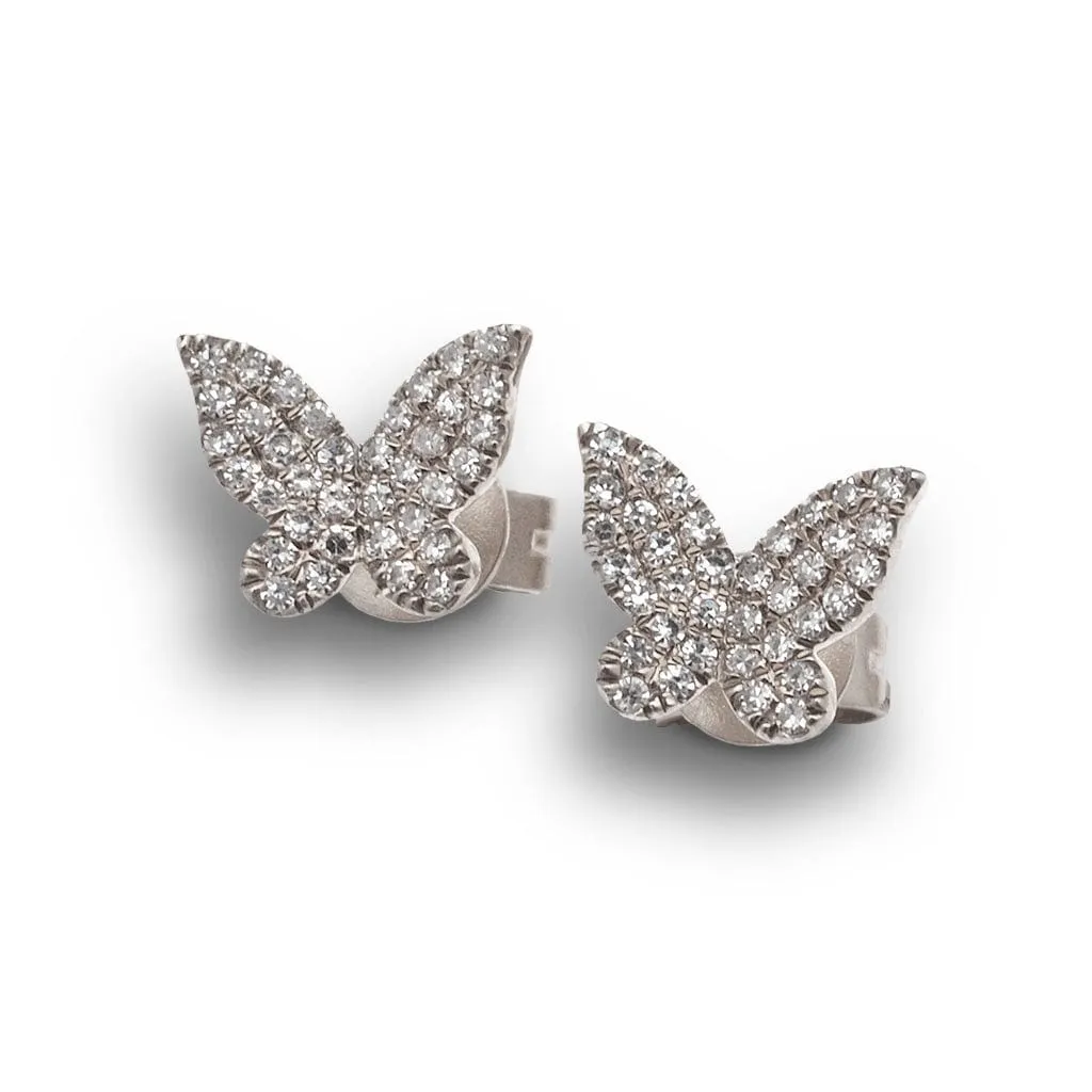 Butterfly Diamond Stud Earrings