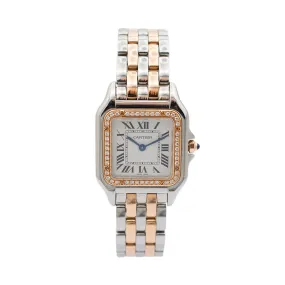 Cartier Panthere W3PN0007 4119 Medium 29MM Diamond Bezel Rose Gold & Stainless Steel Ladies Watch