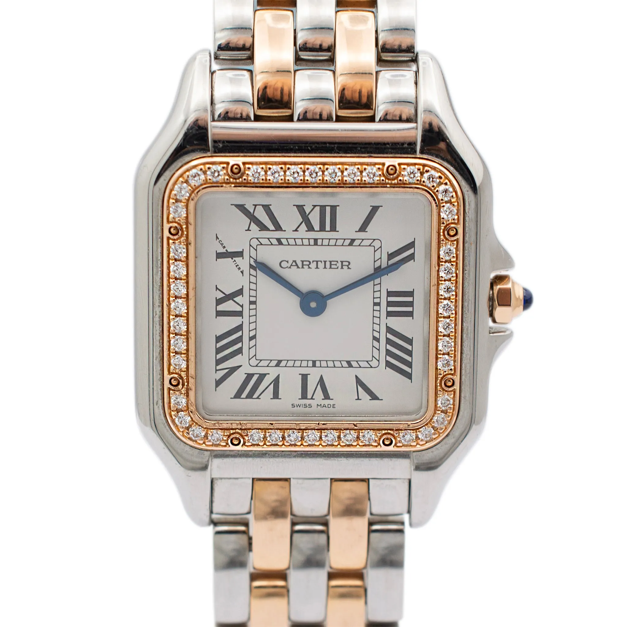 Cartier Panthere W3PN0007 4119 Medium 29MM Diamond Bezel Rose Gold & Stainless Steel Ladies Watch