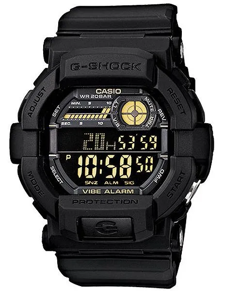 Casio G-Shock Mens Flash Alert with Vibrating Alarm - Black Dial and Resin Band