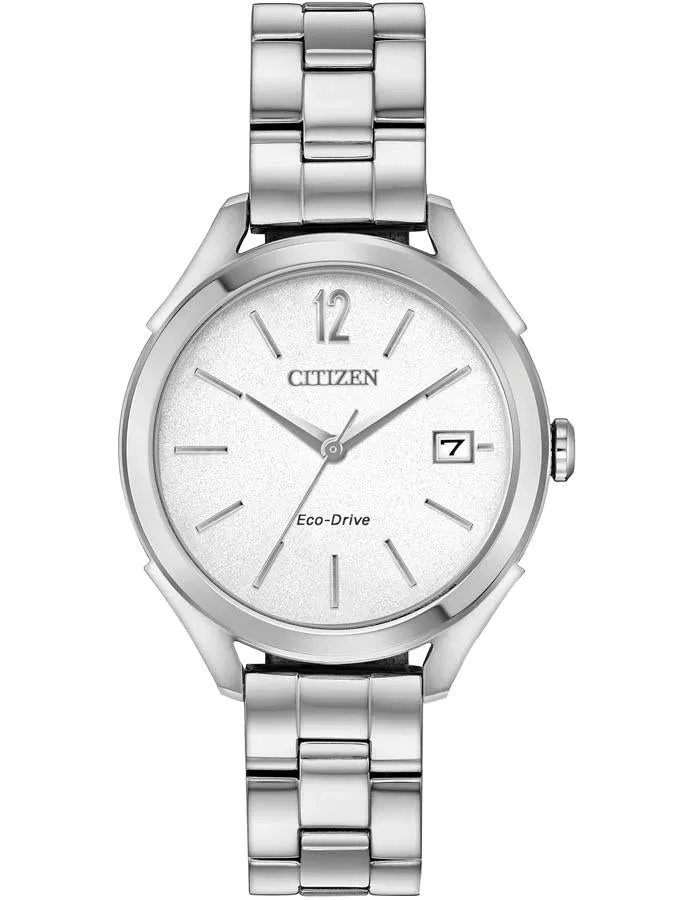 Citizen DRIVE LTR Womens Watch - Stainless Steel - White Dial - Date - Bracelet