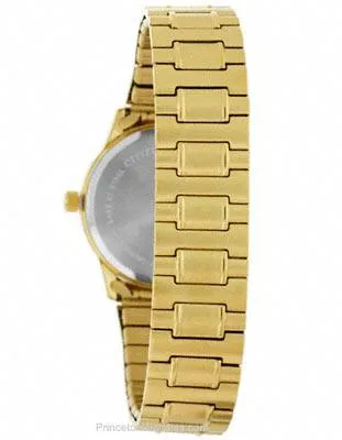 Citizen Quartz Mens Day/Date - Gold Tone and White Dial - Expansion band