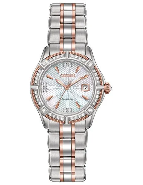 Citizen Womens Signature Arezzo Diamond Watch - MOP Dial - 100m - Two-Tone