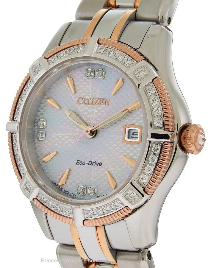 Citizen Womens Signature Arezzo Diamond Watch - MOP Dial - 100m - Two-Tone