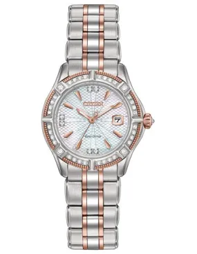 Citizen Womens Signature Arezzo Diamond Watch - MOP Dial - 100m - Two-Tone