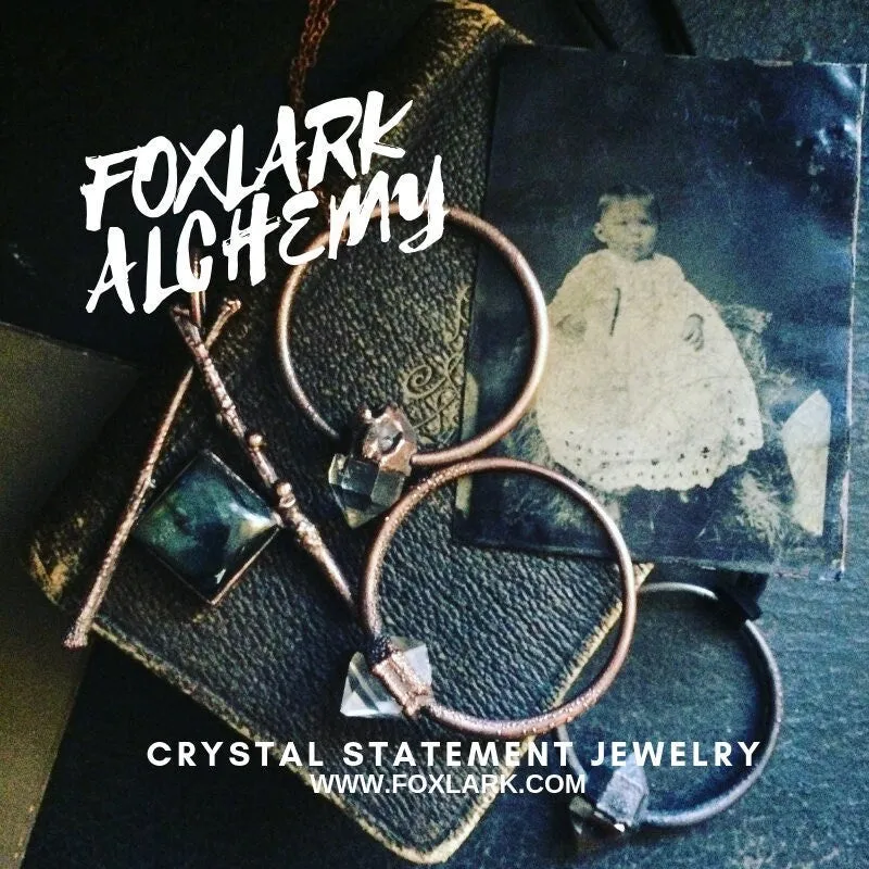 Clear Quartz Crystal Point Necklace in Sterling Silver  -Designed by FOXLARK Collection