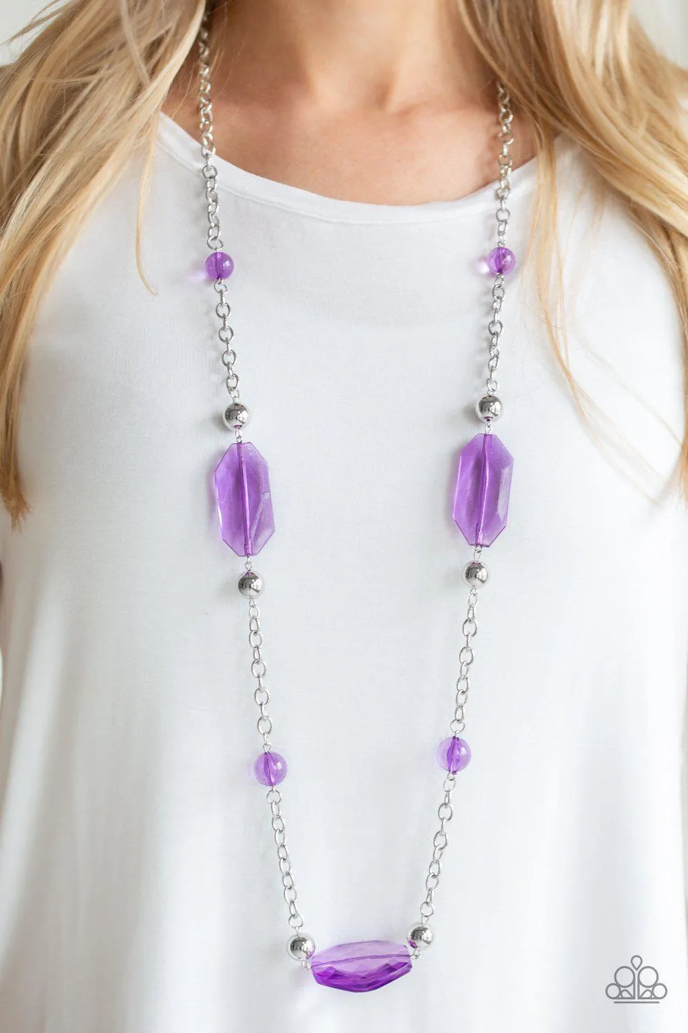 Crystal Charm Purple Necklace - Paparazzi Accessories