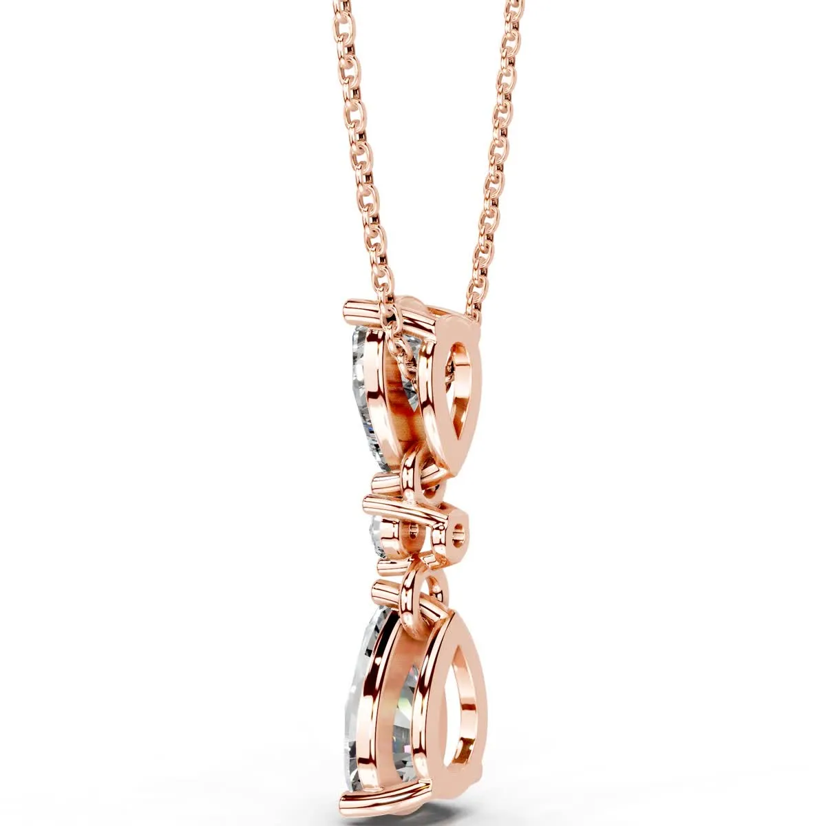 Desiree Diamond Pendant   (3.20 Carat) -14K Rose Gold