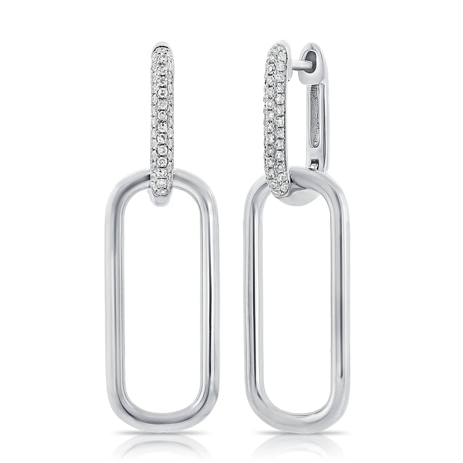 Diamond Link Dangling Earrings