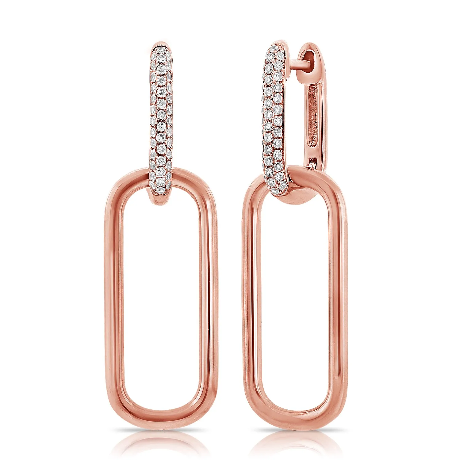 Diamond Link Dangling Earrings