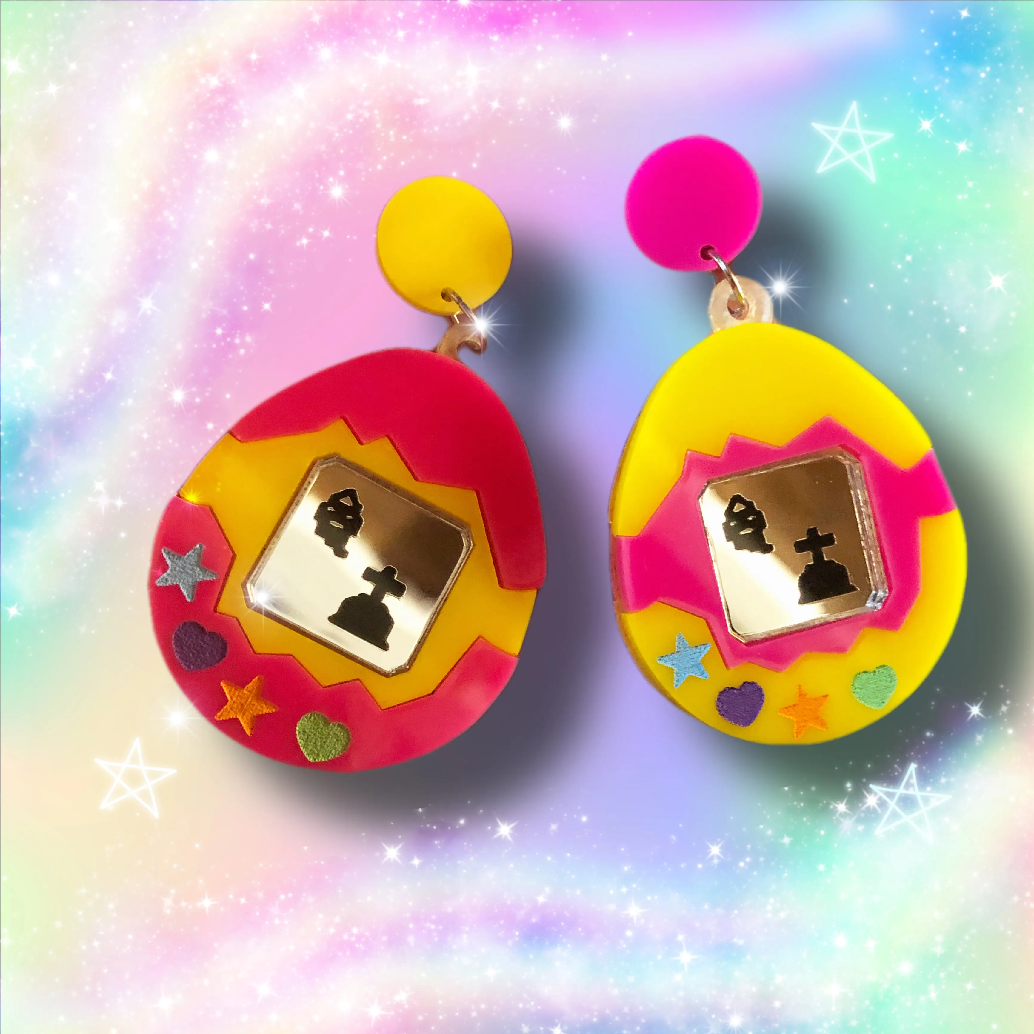 Digital Pet RIP Dangle Earrings