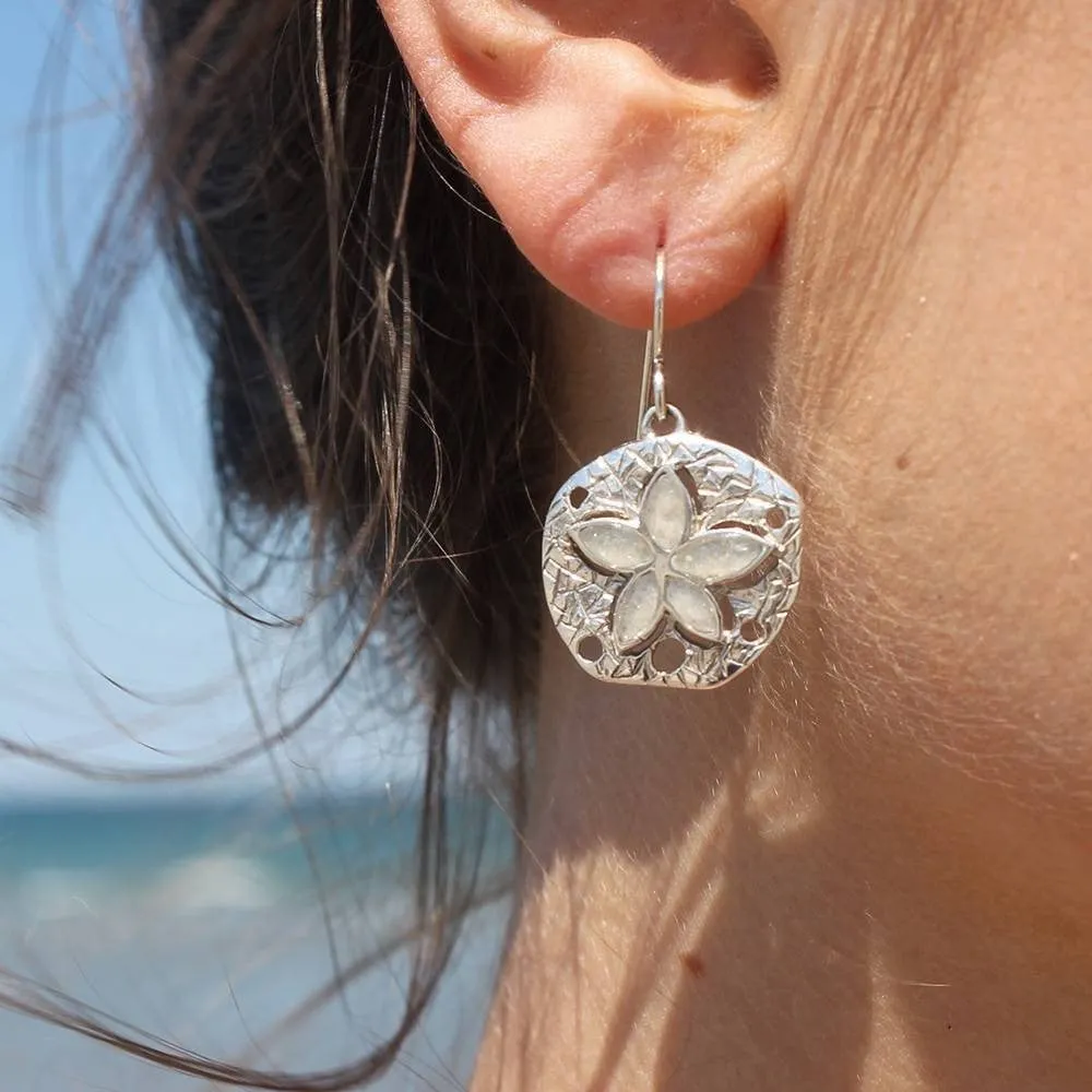 Dune Jewelry Natural Sand Dollar Drop Earrings