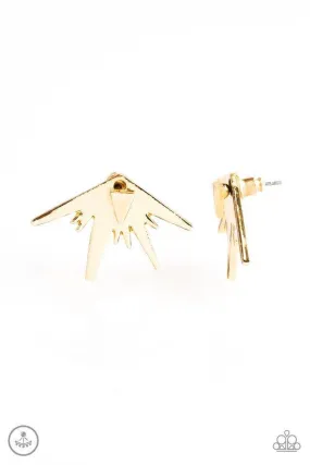 Electric Edge Gold Double-sided Post Earrings - Paparazzi Accessories