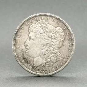 Estate 0.900 Fine Silver 1889 $1 Morgan Dollar Coin a